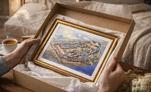 AP-04: Echoes of a Perfect City – Limited Edition Signed Art Print (12x16) by Kurt Xu | Architectural Cityscape Wall Art | Fine Art Illustration