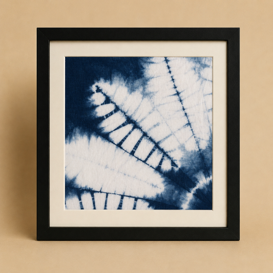Handmade Botanical Textile Wall Art | Indigo Shibori Wall Hanging | Leaf Wall Decor | Wabi-Sabi Home Decor | Housewarming Gift