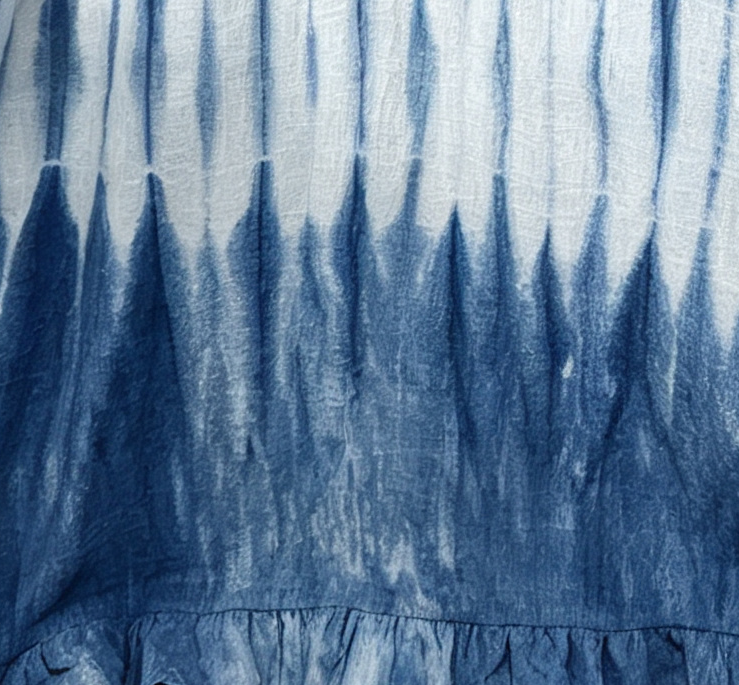 Handmade Indigo Tie-Dye Linen Maxi Dress | Natural Plant Dyed Sleeveless Boho Dress | Relaxed A-Line Dress
