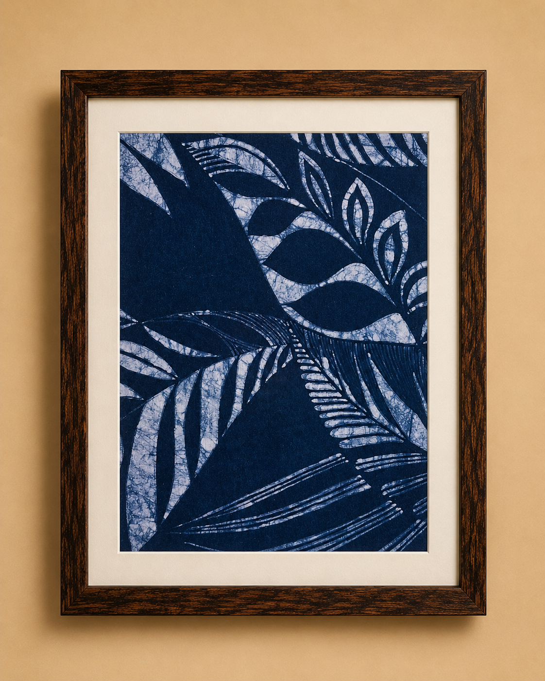 Handmade Textile Wall Art | Botanical Indigo Batik Wall Hanging | Nature Wall Decor | Wabi-Sabi Home Decor | Housewarming Gift