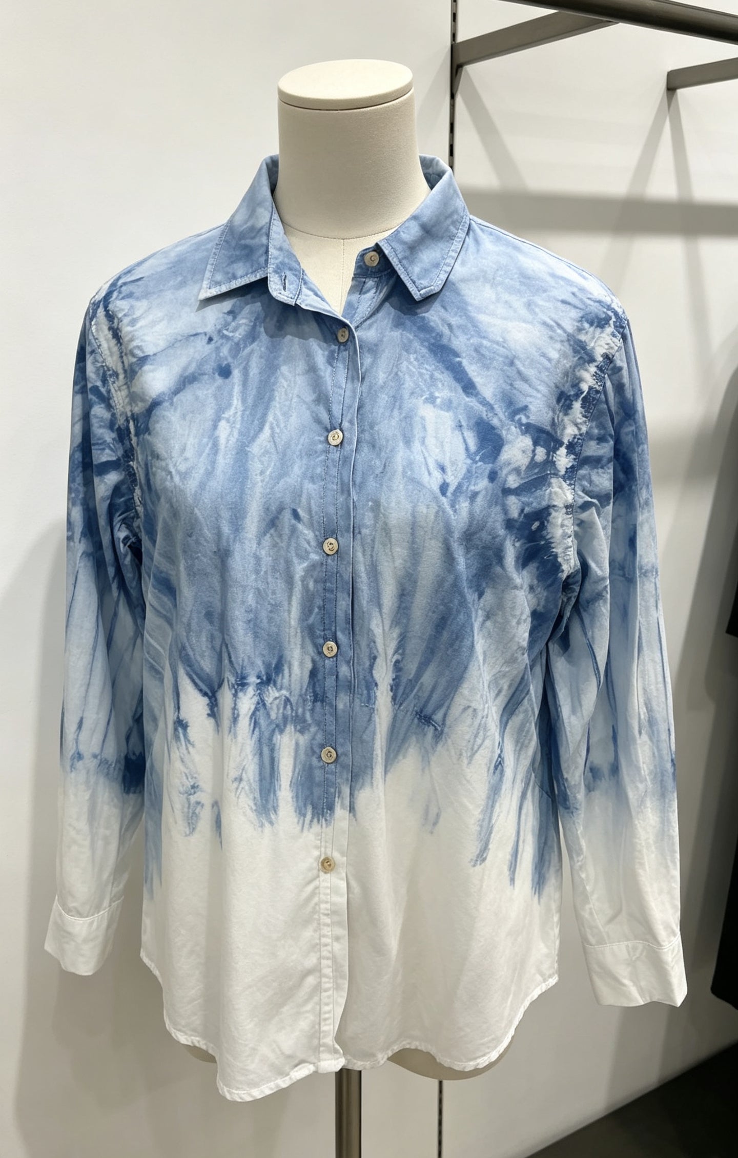 Handmade Indigo Tie-Dye Long Sleeve Shirt | Natural Cotton Hand-Dyed Overshirt | 3 Shibori Designs Available