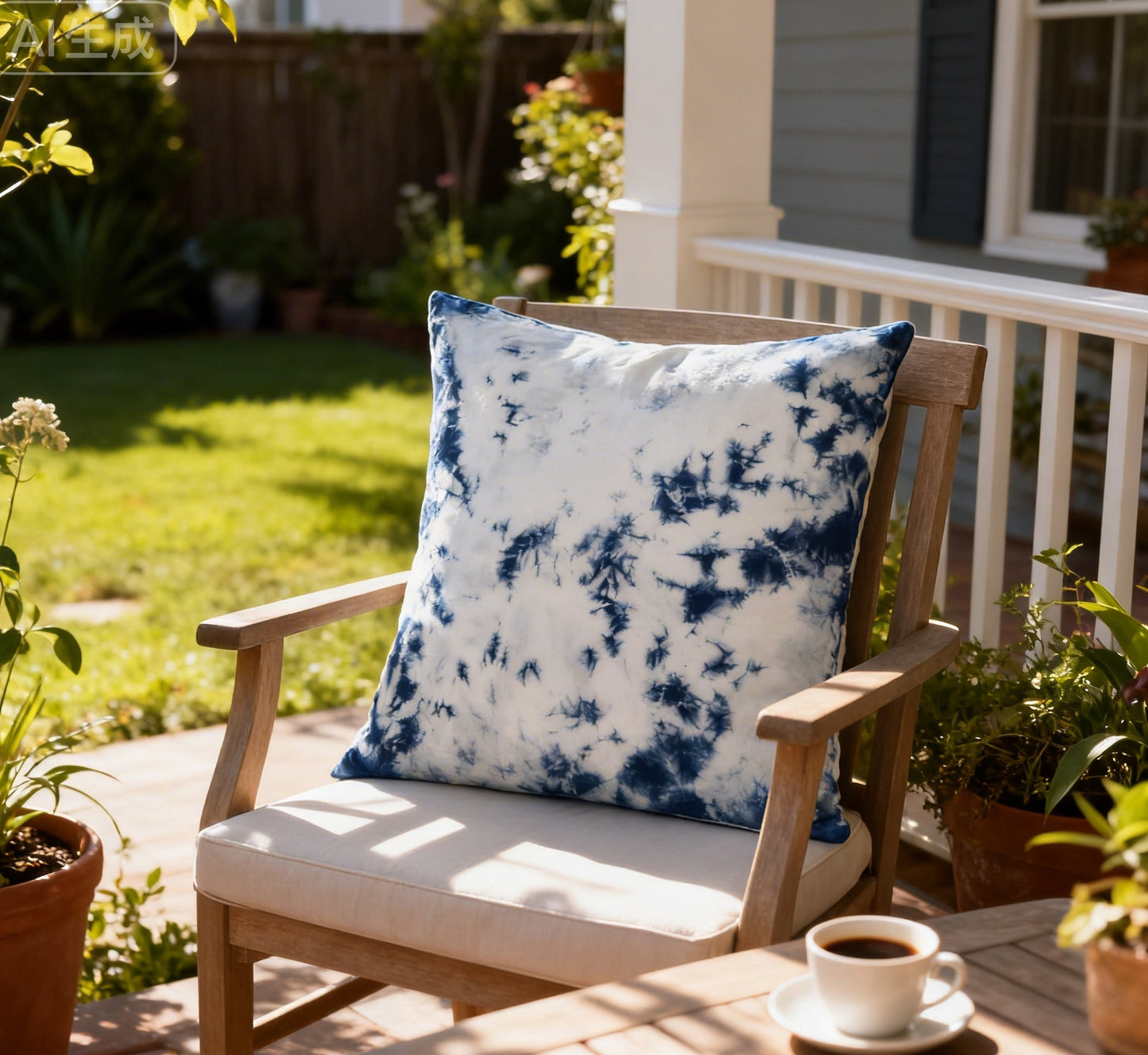 Indigo Batik Pillow Cover – Indigo Tie-Dye Pillow Covers, Zen Home Decor, Hand-dyed Cotton Boho Farmhouse Decor #BH06D