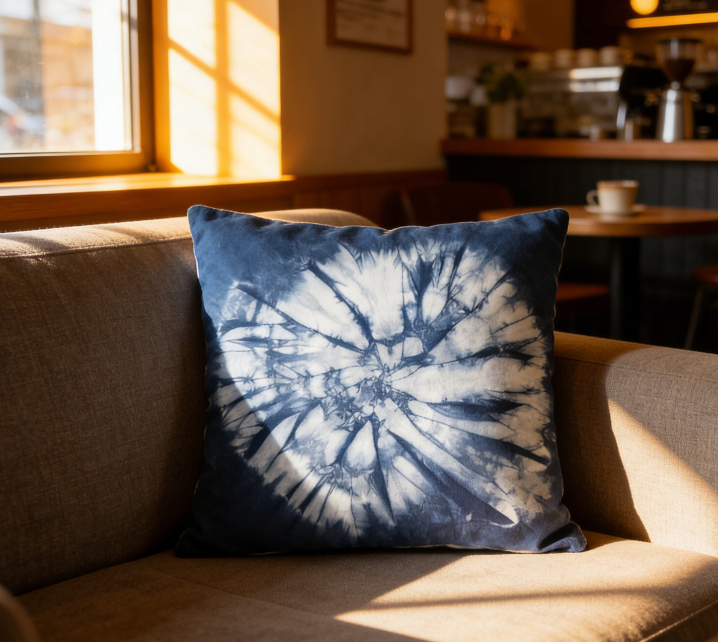Indigo Batik Pillow Cover – Hand-Dyed Cotton Boho Farmhouse Decor #BH06