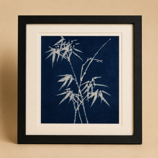 Handmade Botanical Textile Wall Art | Indigo Batik Wall Hanging | Nature Wall Decor | Wabi-Sabi Home Decor | Housewarming Gift