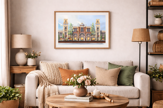 AP-12: An Evening Beneath the Arches – 12x16 Limited Edition Signed Art Print by Kurt Xu | Architectural Cityscape Wall Art