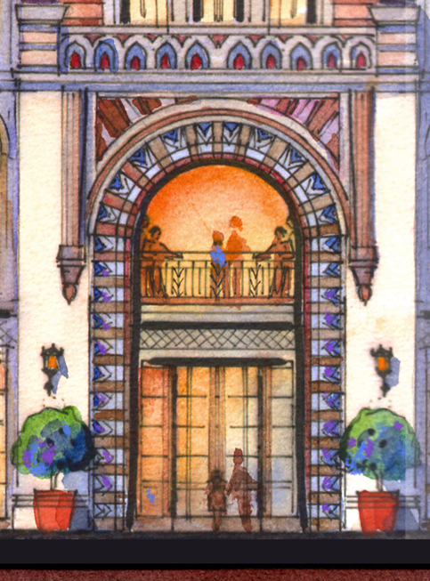 AP-18: A Lifetime Beneath the Arches – Limited Edition Signed Panoramic Art Print 8x26 | Architectural Cityscape Wall Art by Kurt Xu