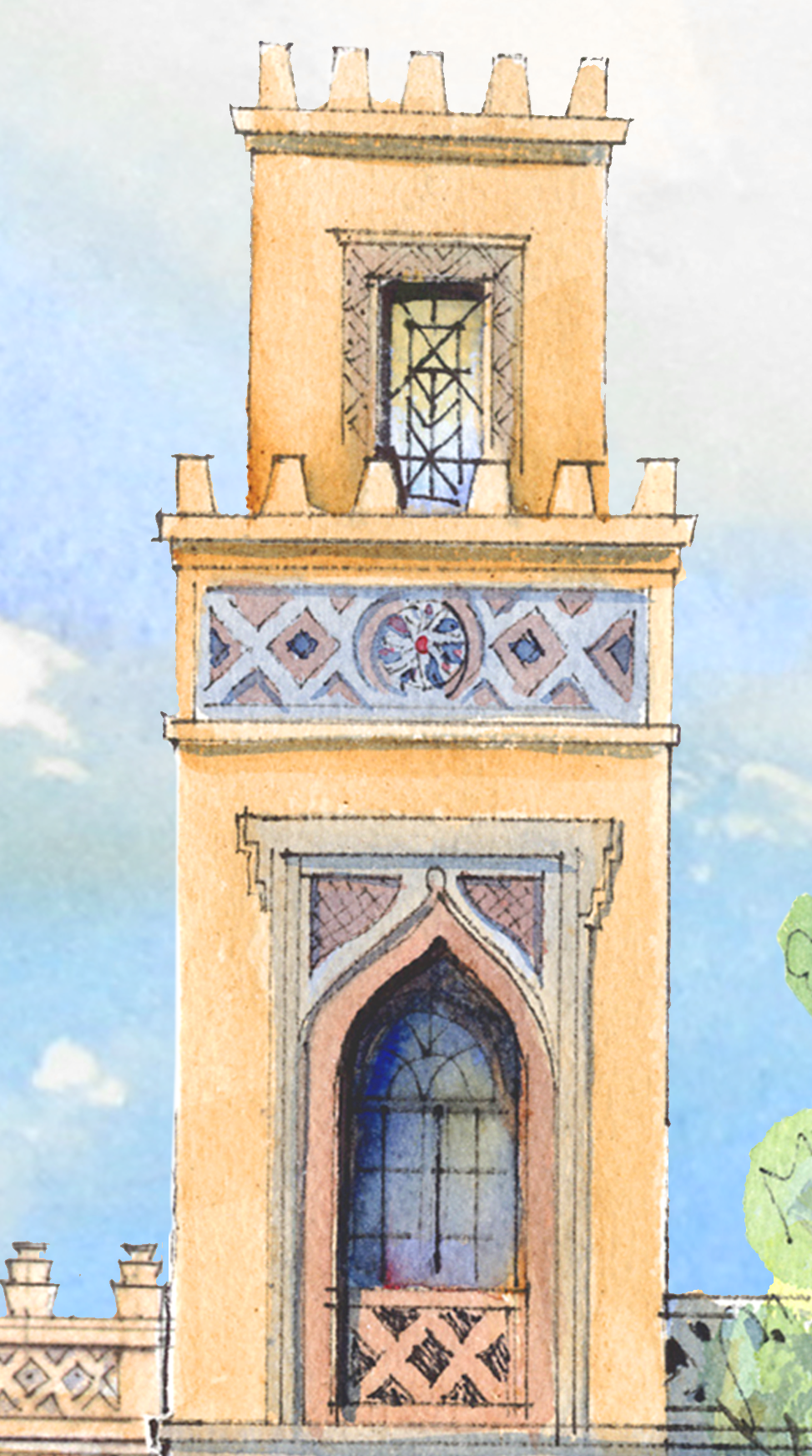 AP-12: An Evening Beneath the Arches – 12x16 Limited Edition Signed Art Print by Kurt Xu | Architectural Cityscape Wall Art