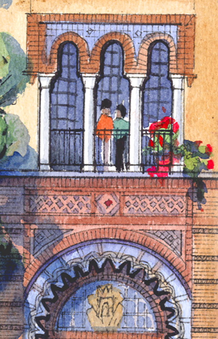 AP-12: An Evening Beneath the Arches – 12x16 Limited Edition Signed Art Print by Kurt Xu | Architectural Cityscape Wall Art