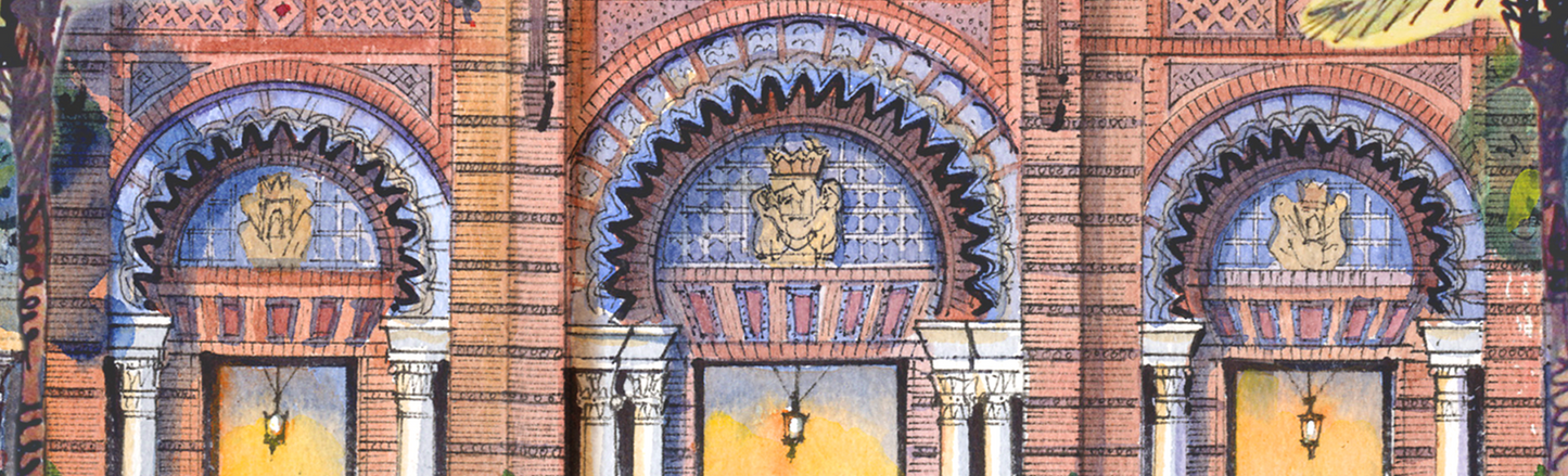 AP-17: A Morning Beneath the Arches – Limited Edition Signed 12x16 Art Print by Kurt Xu, Architectural Watercolor Wall Art