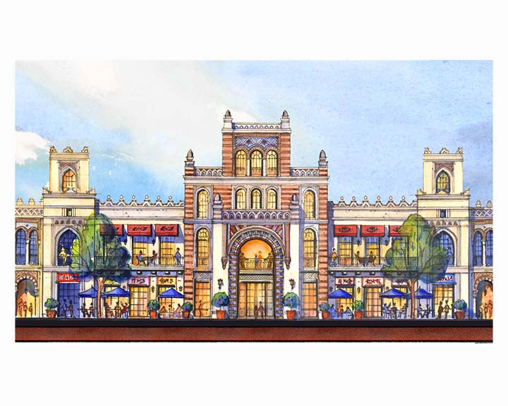 AP-11: The Heart of the City – Limited Edition Signed Art Print by Kurt Xu (12x16) | Architectural Cityscape Wall Art | Fine Art Illustration