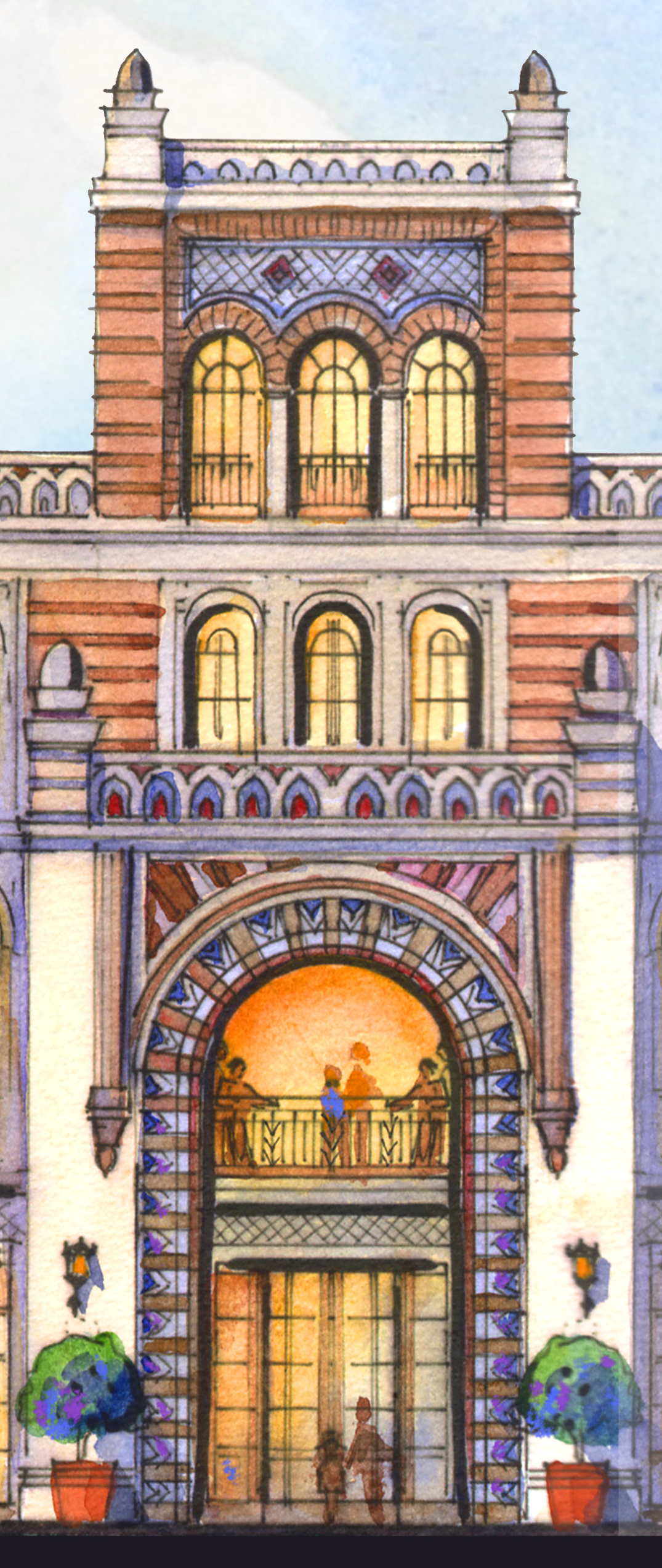 AP-11: The Heart of the City – Limited Edition Signed Art Print by Kurt Xu (12x16) | Architectural Cityscape Wall Art | Fine Art Illustration