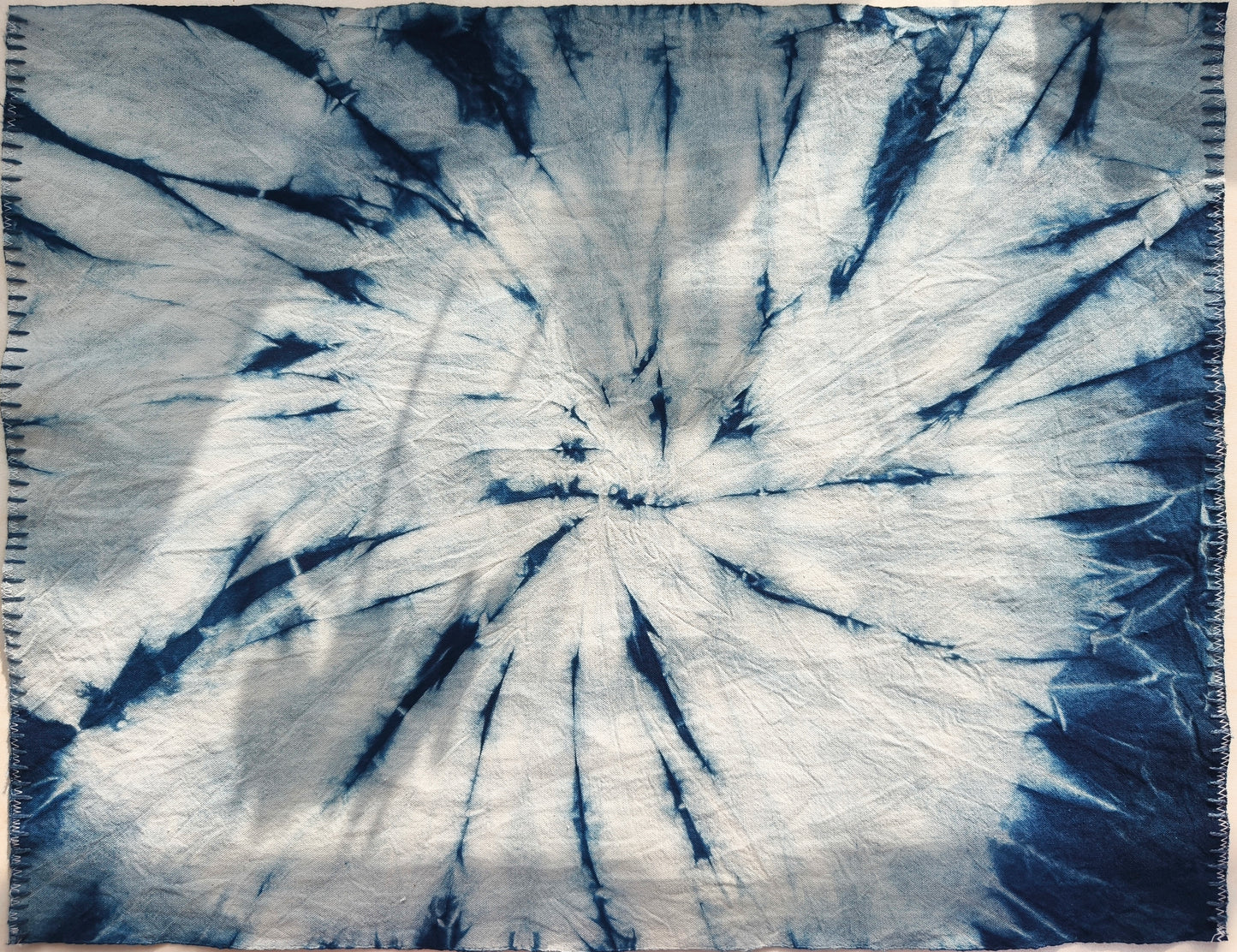 BA-19: All the Way Blossoms – Indigo Shibori Cotton Placemat