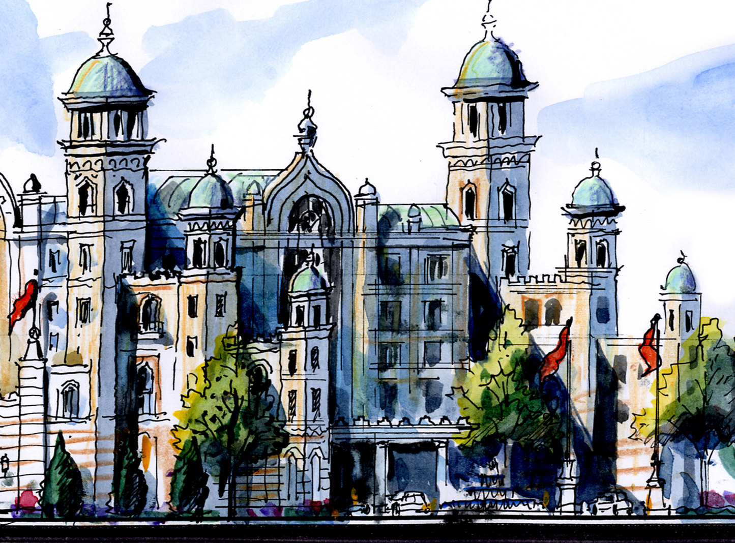 AP-13: From Shadow Into Light – Limited Edition Signed Panoramic Art Print by Kurt Xu | 8x26 Architectural Cityscape Wall Art | Fine Art Print (Frameless)