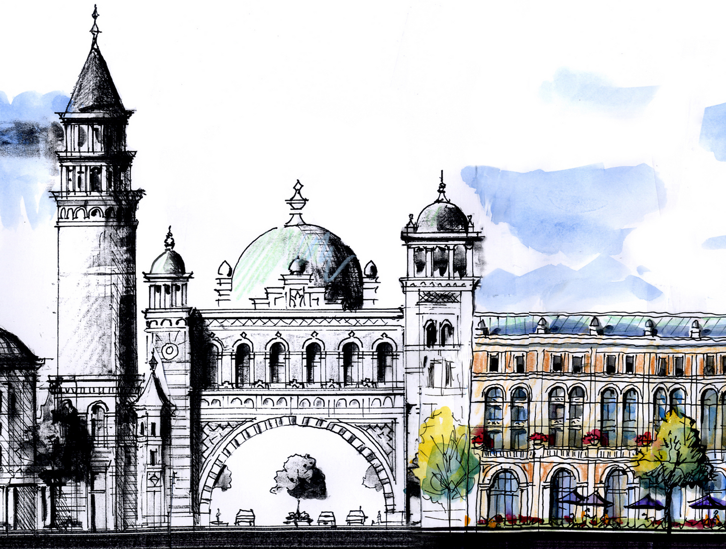 AP-13: From Shadow Into Light – Limited Edition Signed Panoramic Art Print by Kurt Xu | 8x26 Architectural Cityscape Wall Art | Fine Art Print (Frameless)