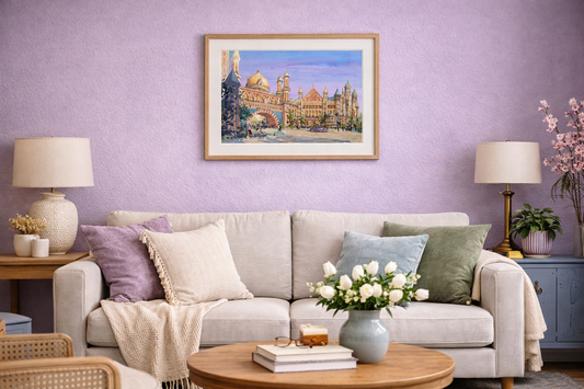 AP-14: Whispers of a Royal Square – Limited Edition Signed Art Print by Kurt Xu | Architectural Watercolor Painting | 12x16 Wall Art