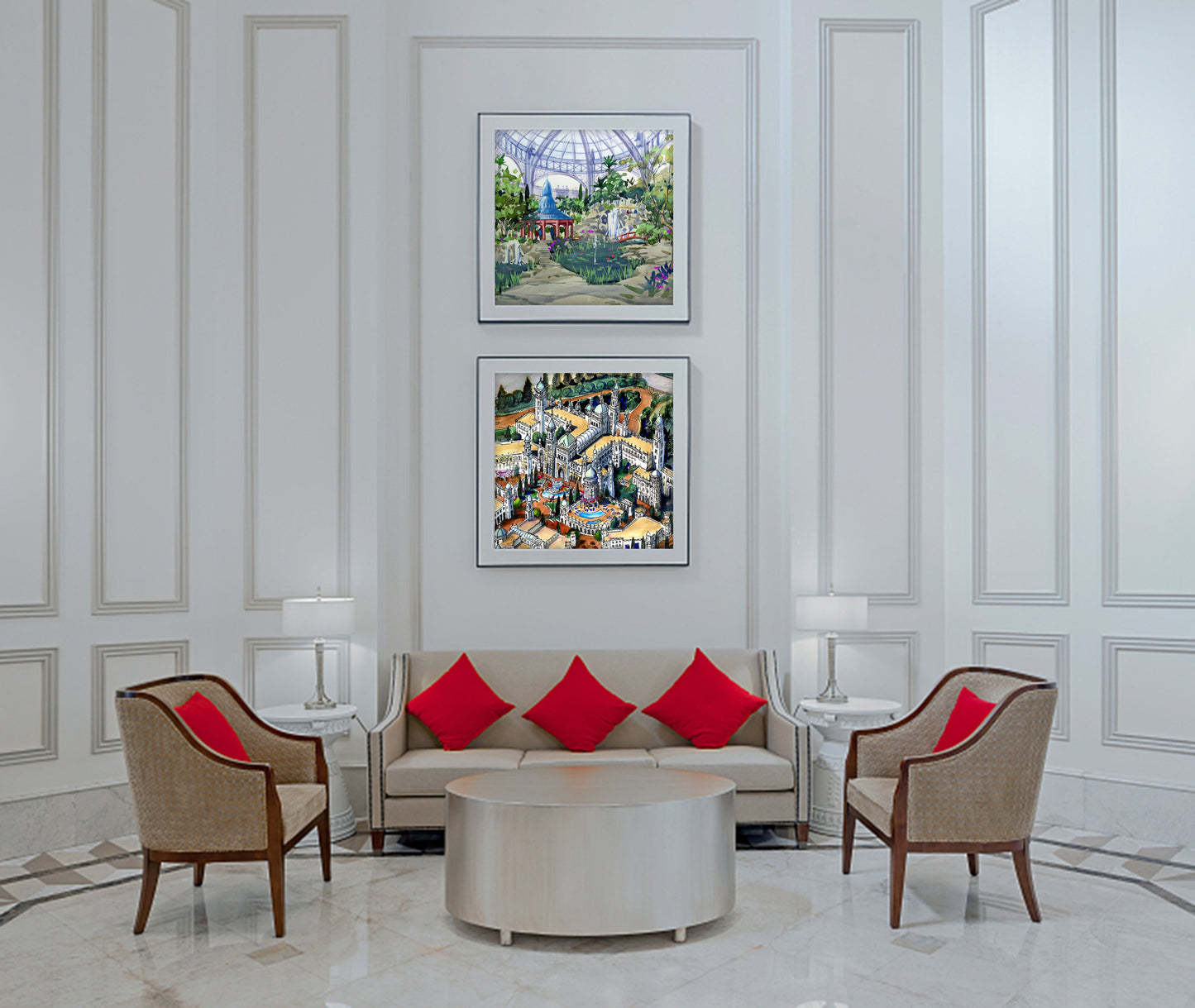 AP-09: Crown of the Valley – Limited Edition Signed Art Print (12x16) by Kurt Xu | Architectural Cityscape Wall Art | Fine Art Illustration