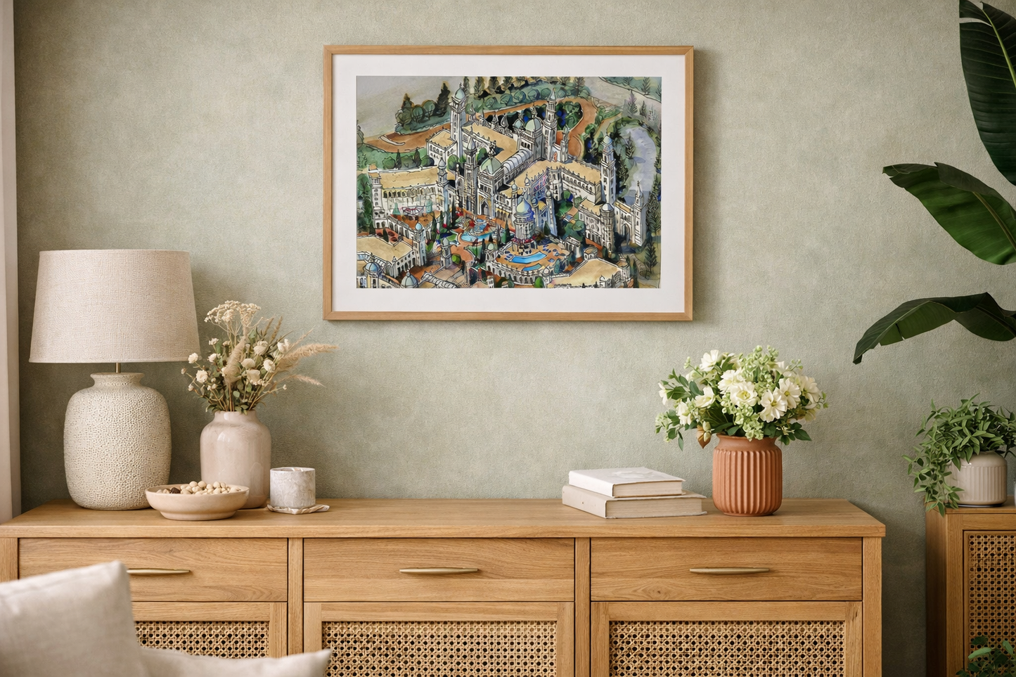 AP-09: Crown of the Valley – Limited Edition Signed Art Print (12x16) by Kurt Xu | Architectural Cityscape Wall Art | Fine Art Illustration