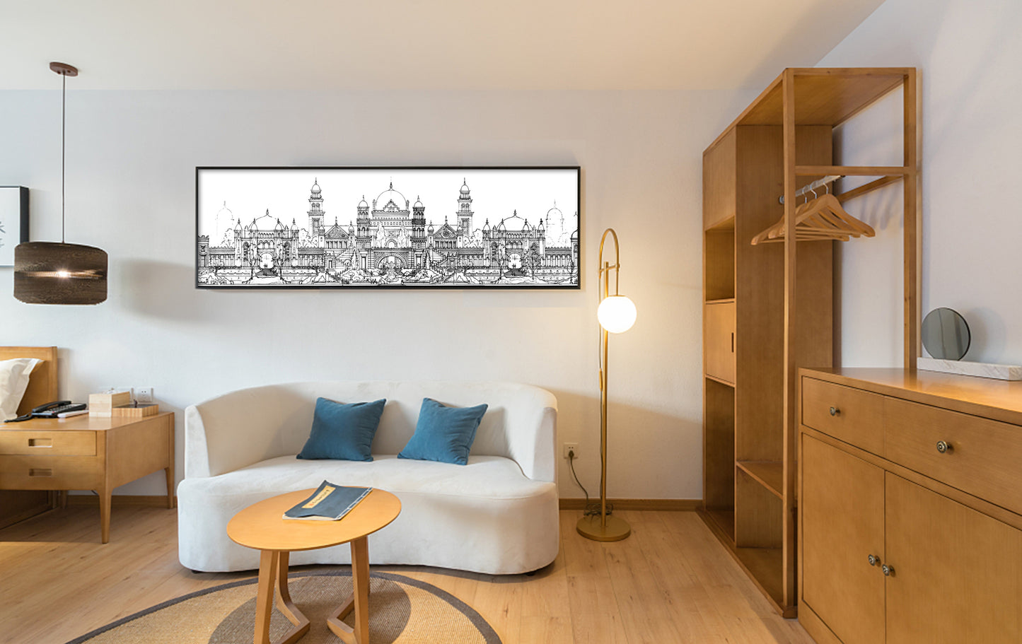 Dreams of the Golden Kingdom – Linework Panorama, Signed Limited Edition 8x38 Architectural Print (AP-06)