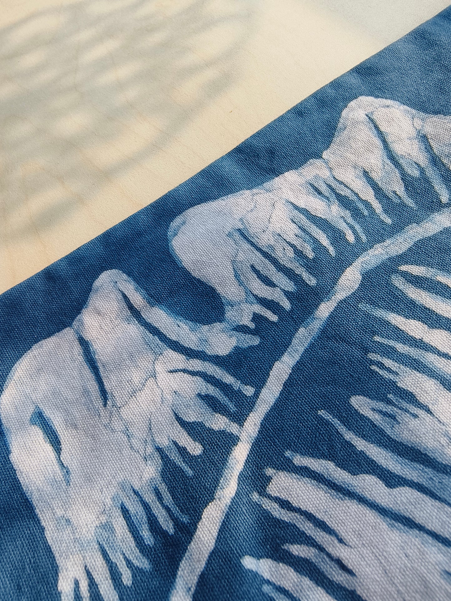 Indigo Batik Pillow Cover – Hand-painted Indigo Tie-Dye Pillow Covers, Banana Leaf Shadow, Zen Home Decor, Hand-dyed Cotton Boho Farmhouse Decor #BH06F