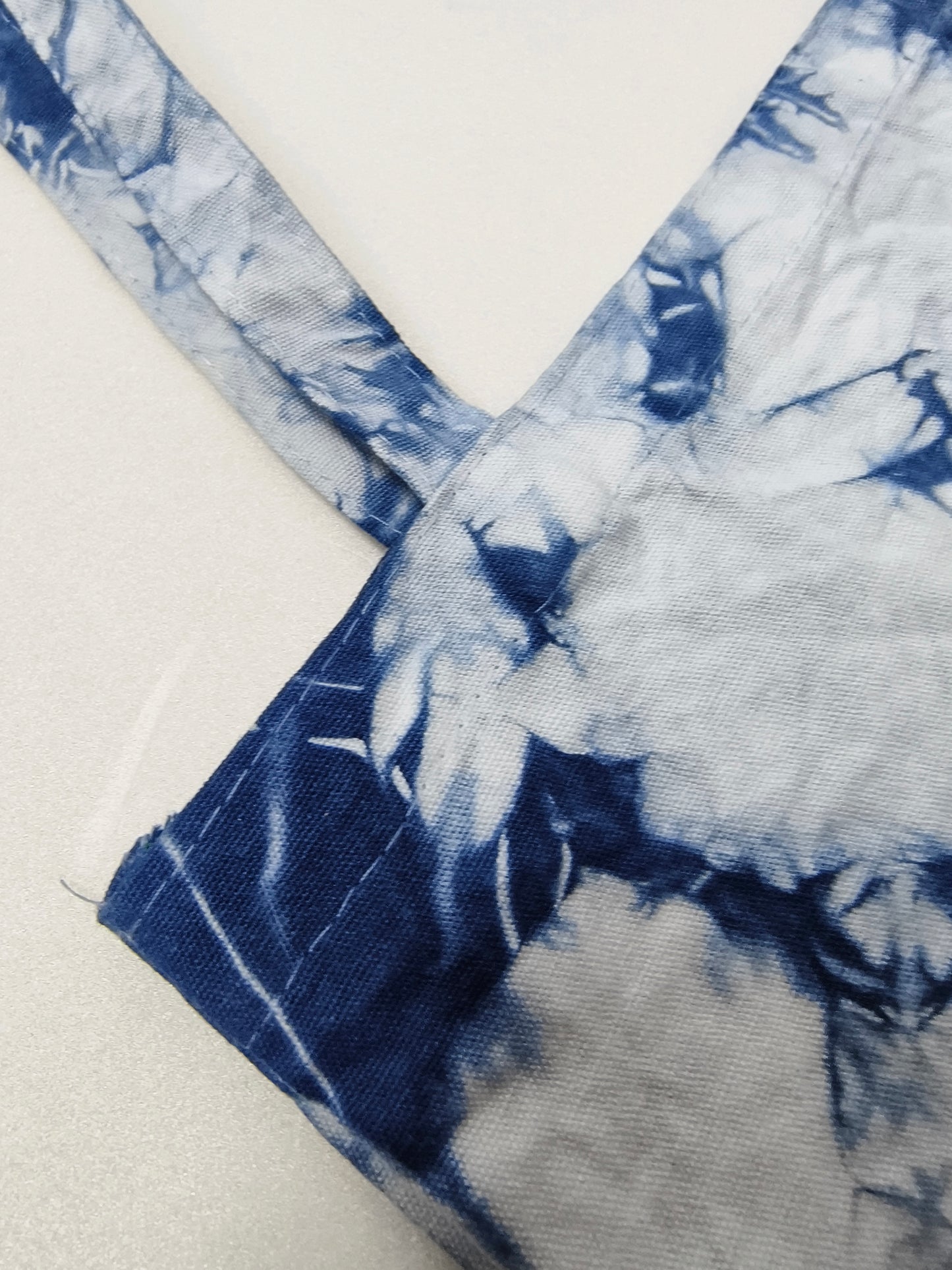 Indigo Batik Starry Sky Canvas Tote Bag, Hand-Dyed Cotton, Wearable Art, Zen Charm, One of a Kind Cotton Bag#BA05B