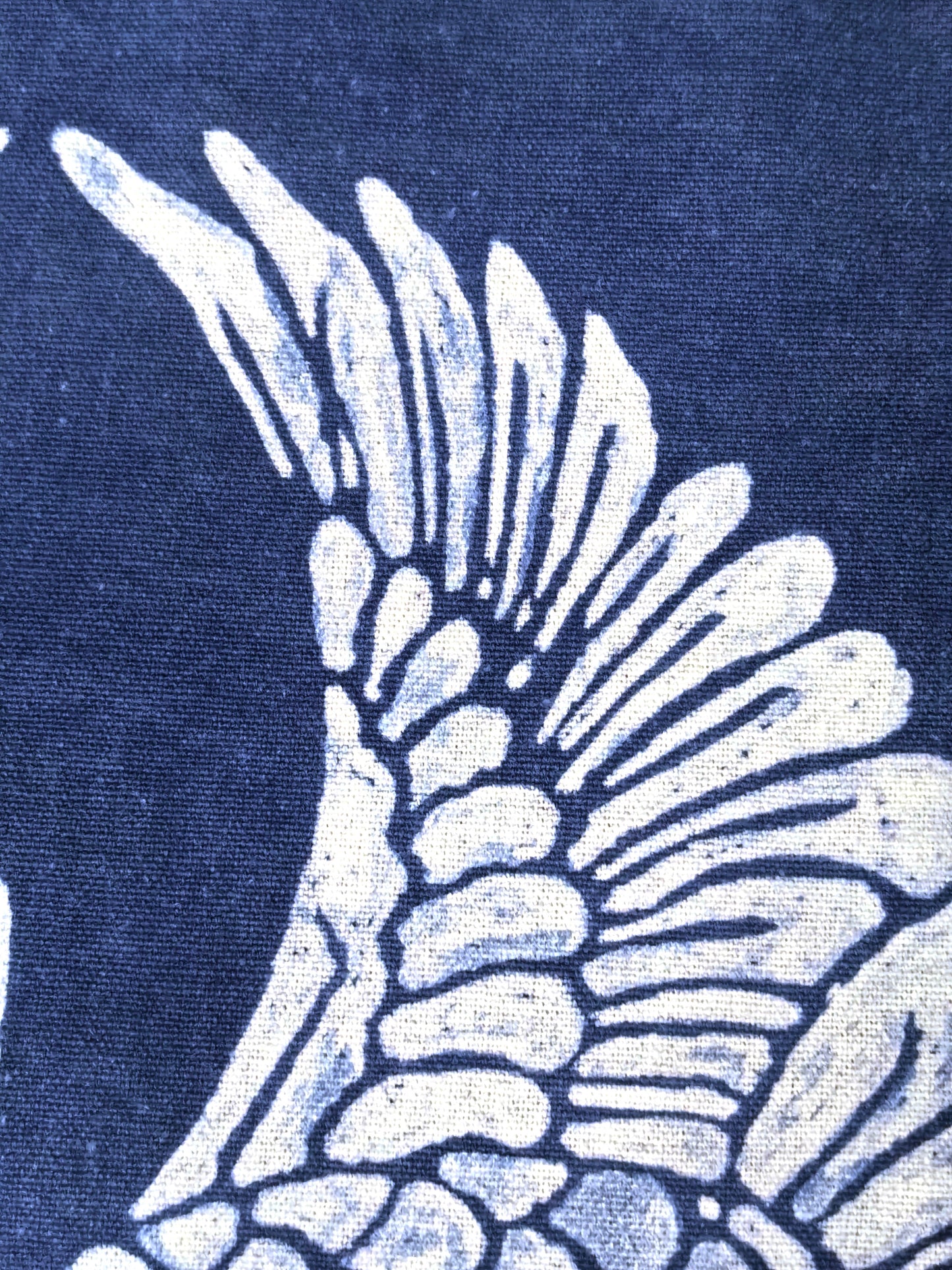 Indigo Batik Twin Cranes Linen Wall Art | Handmade Taiji Yin Yang Textile | Traditional Wax Resist Batik | Zen Home Décor | Meaningful Gift