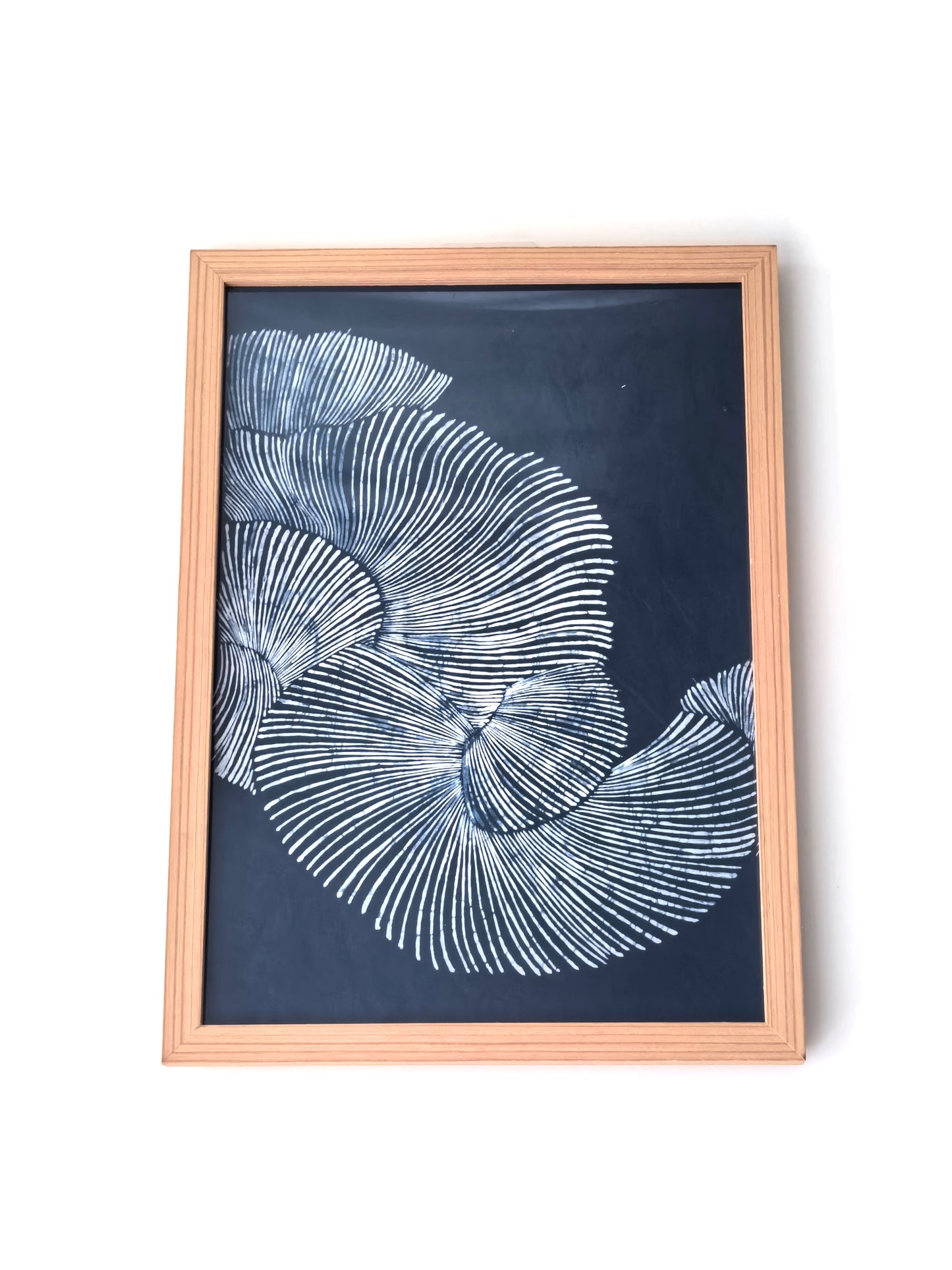 Handmade Indigo Batik Wall Art | Blue & White Tides | Ocean Wave Textile Art on Linen | Minimalist Coastal Japandi Decor