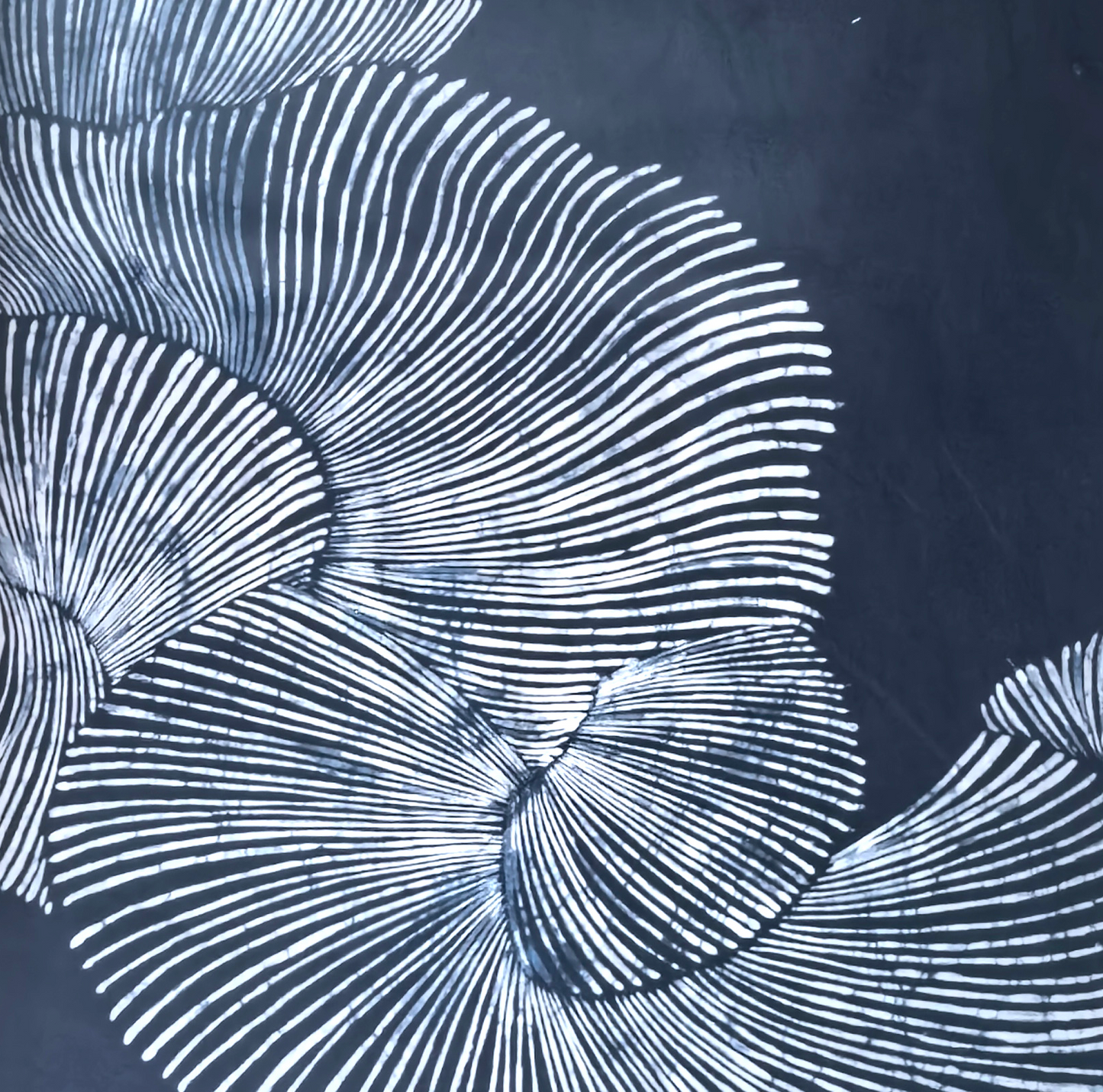Handmade Indigo Batik Wall Art | Blue & White Tides | Ocean Wave Textile Art on Linen | Minimalist Coastal Japandi Decor