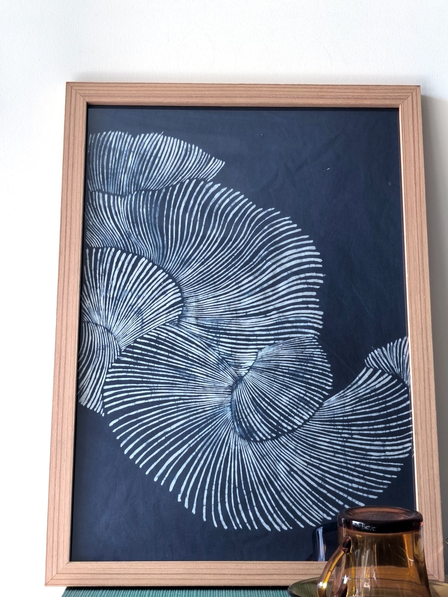 Handmade Indigo Batik Wall Art | Blue & White Tides | Ocean Wave Textile Art on Linen | Minimalist Coastal Japandi Decor