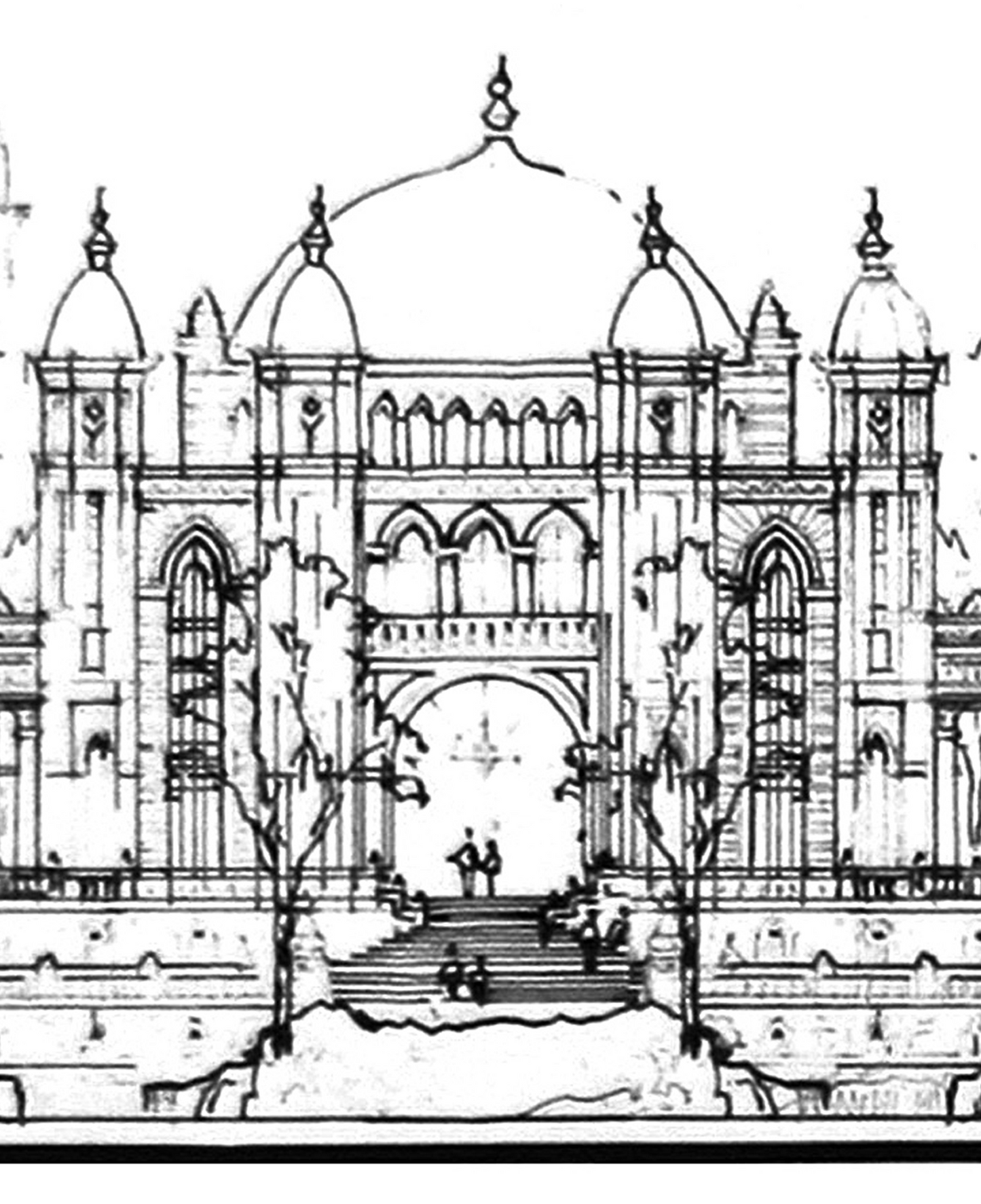 Dreams of the Golden Kingdom – Linework Panorama, Signed Limited Edition 8x38 Architectural Print (AP-06)