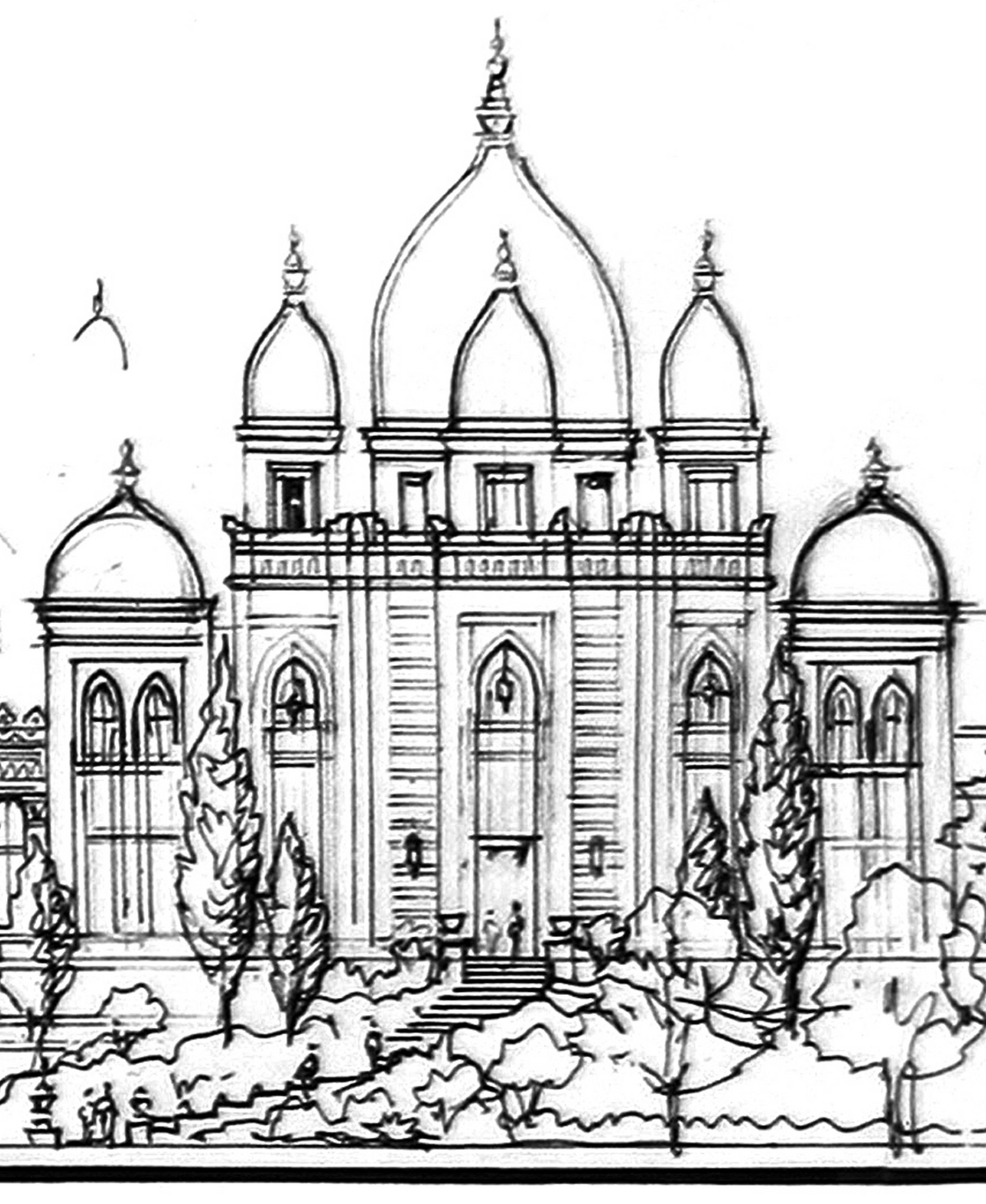 Dreams of the Golden Kingdom – Linework Panorama, Signed Limited Edition 8x38 Architectural Print (AP-06)