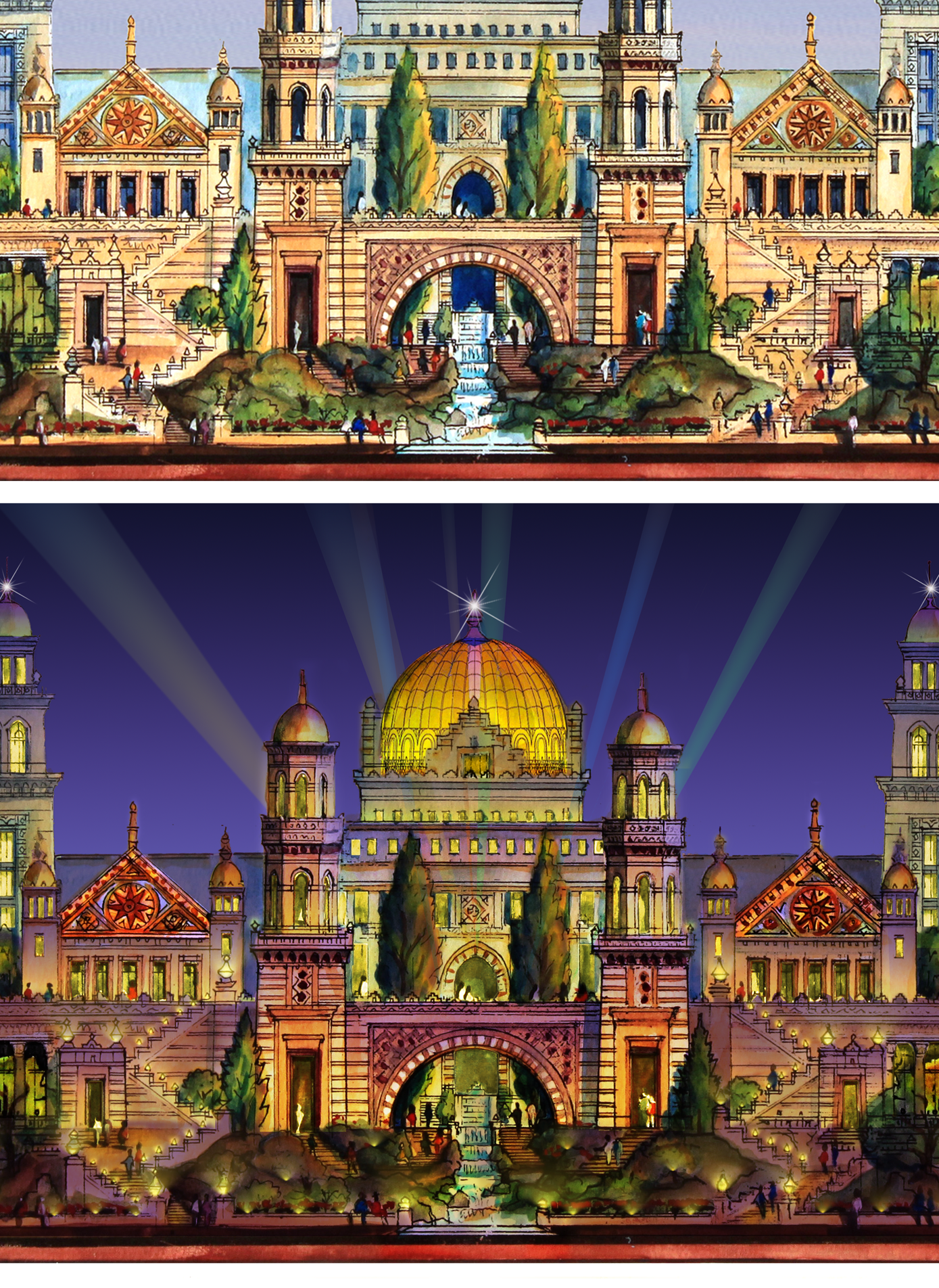 Golden Kingdom Trilogy – Three-Scene Limited Edition Architectural Print, 12x16 (AP-08)