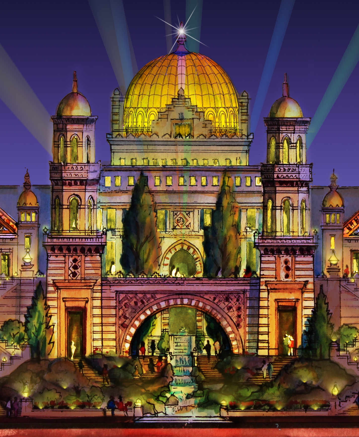 Golden Kingdom Trilogy – Three-Scene Limited Edition Architectural Print, 12x16 (AP-08)