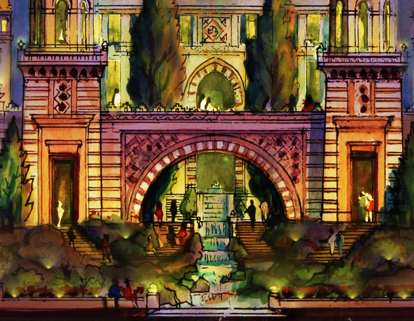 Golden Kingdom Trilogy – Three-Scene Limited Edition Architectural Print, 12x16 (AP-08)
