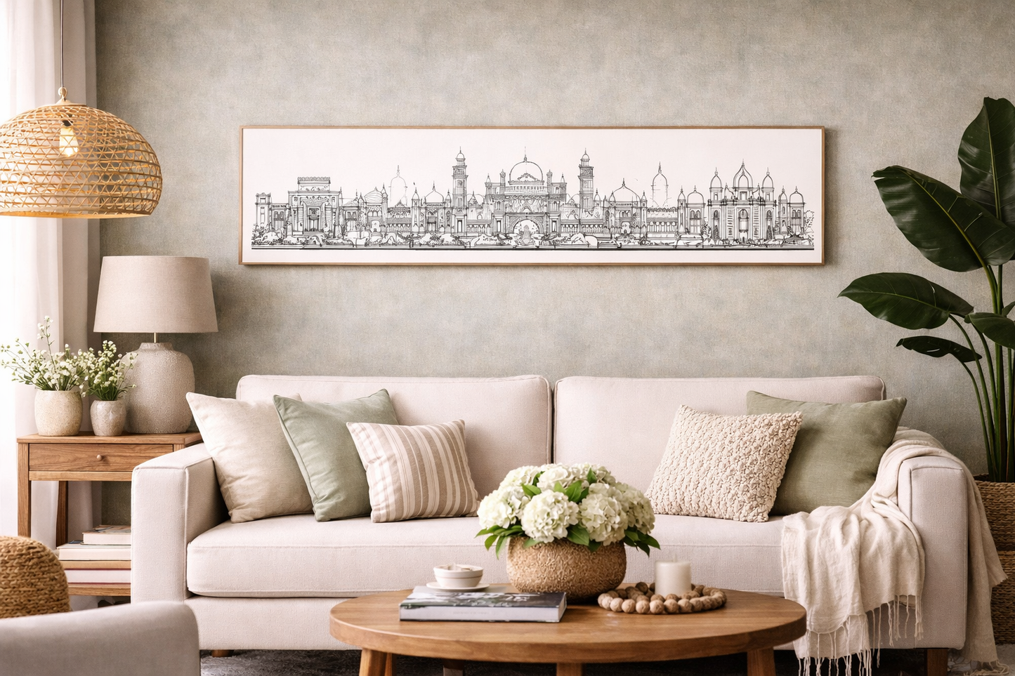 Dreams of the Golden Kingdom – Linework Panorama, Signed Limited Edition 8x38 Architectural Print (AP-06)