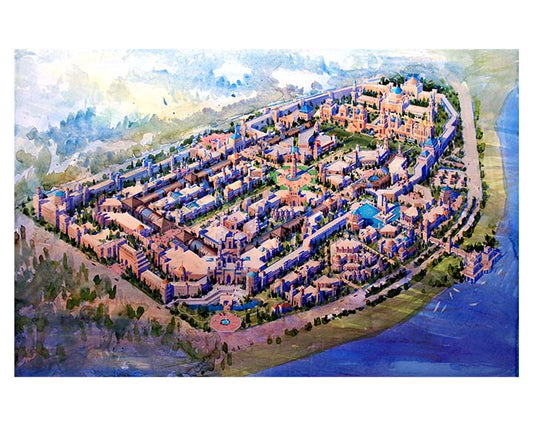 AP-04: Echoes of a Perfect City – Limited Edition Signed Art Print (12x16) by Kurt Xu | Architectural Cityscape Wall Art | Fine Art Illustration