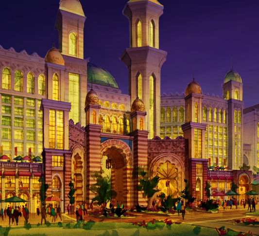 Dreams Beneath the Domes – Limited Edition Architectural Skyline Art Print (AP-02)