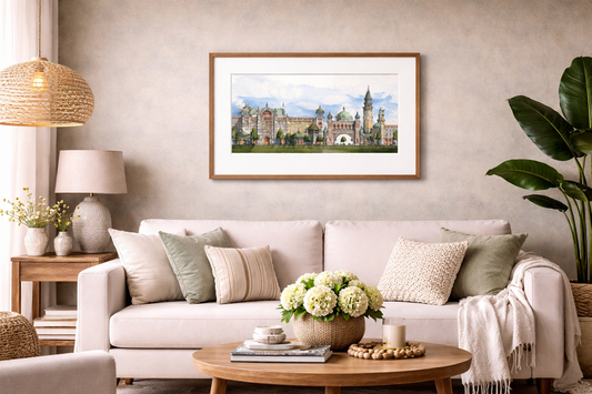 AP-03: Castle of a Thousand Windows – Limited Edition Signed Art Print (8x18) by Kurt Xu | Architectural Cityscape Wall Art |
