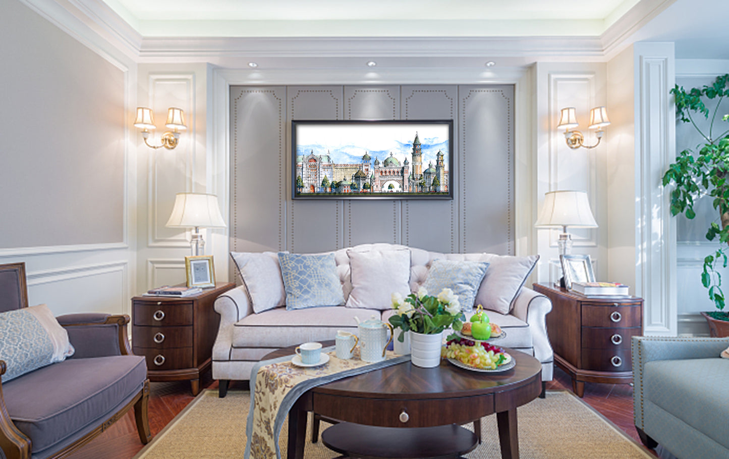 AP-03: Castle of a Thousand Windows – Limited Edition Signed Art Print (8x18) by Kurt Xu | Architectural Cityscape Wall Art |