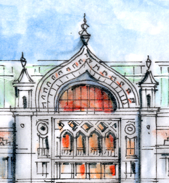 AP-03: Castle of a Thousand Windows – Limited Edition Signed Art Print (8x18) by Kurt Xu | Architectural Cityscape Wall Art |