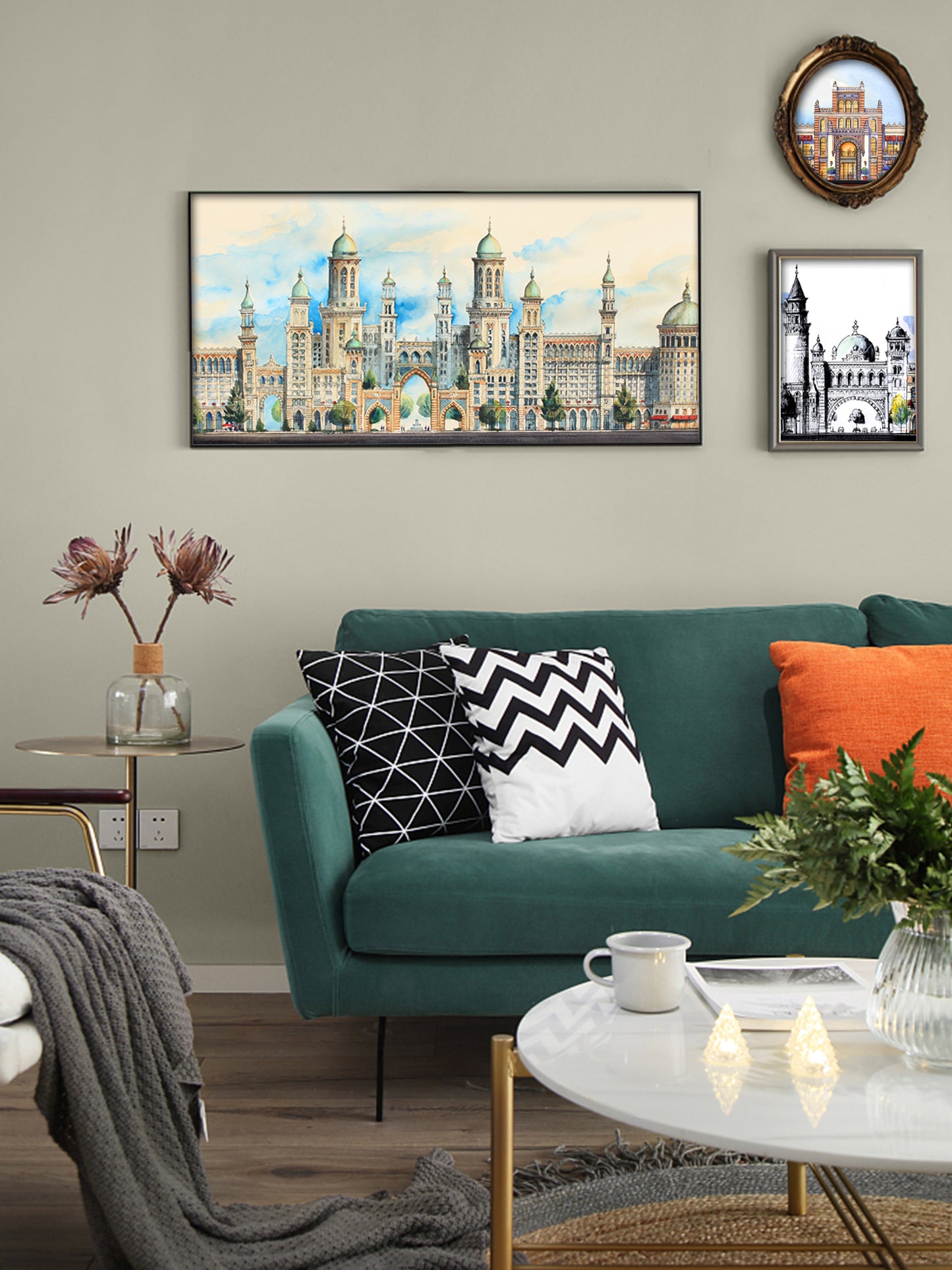 City of Golden Spires – Limited Edition Architectural Art Print | Cityscape Wall Decor (AP-01)