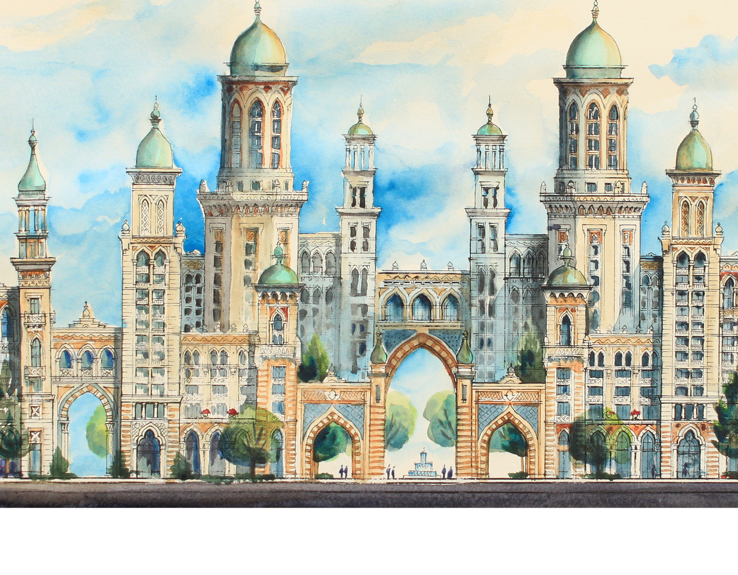 City of Golden Spires – Limited Edition Architectural Art Print | Cityscape Wall Decor (AP-01)