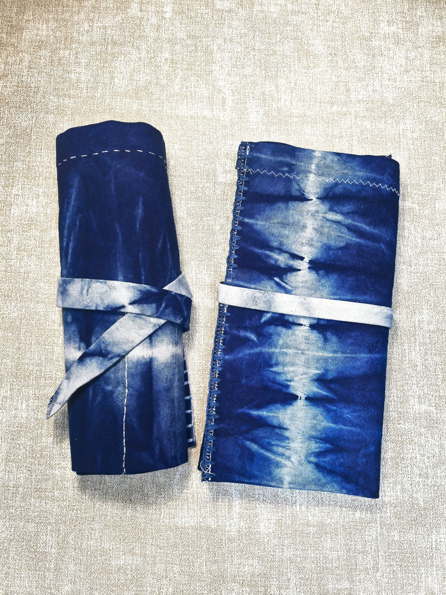 BA-23: Blue Whisper Indigo Roll Bag – Handmade Cotton Organizer –  One of a Kind Makeup & Pencil Case