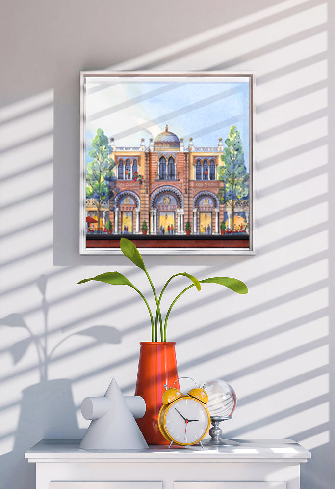 AP-12: An Evening Beneath the Arches – 12x16 Limited Edition Signed Art Print by Kurt Xu | Architectural Cityscape Wall Art