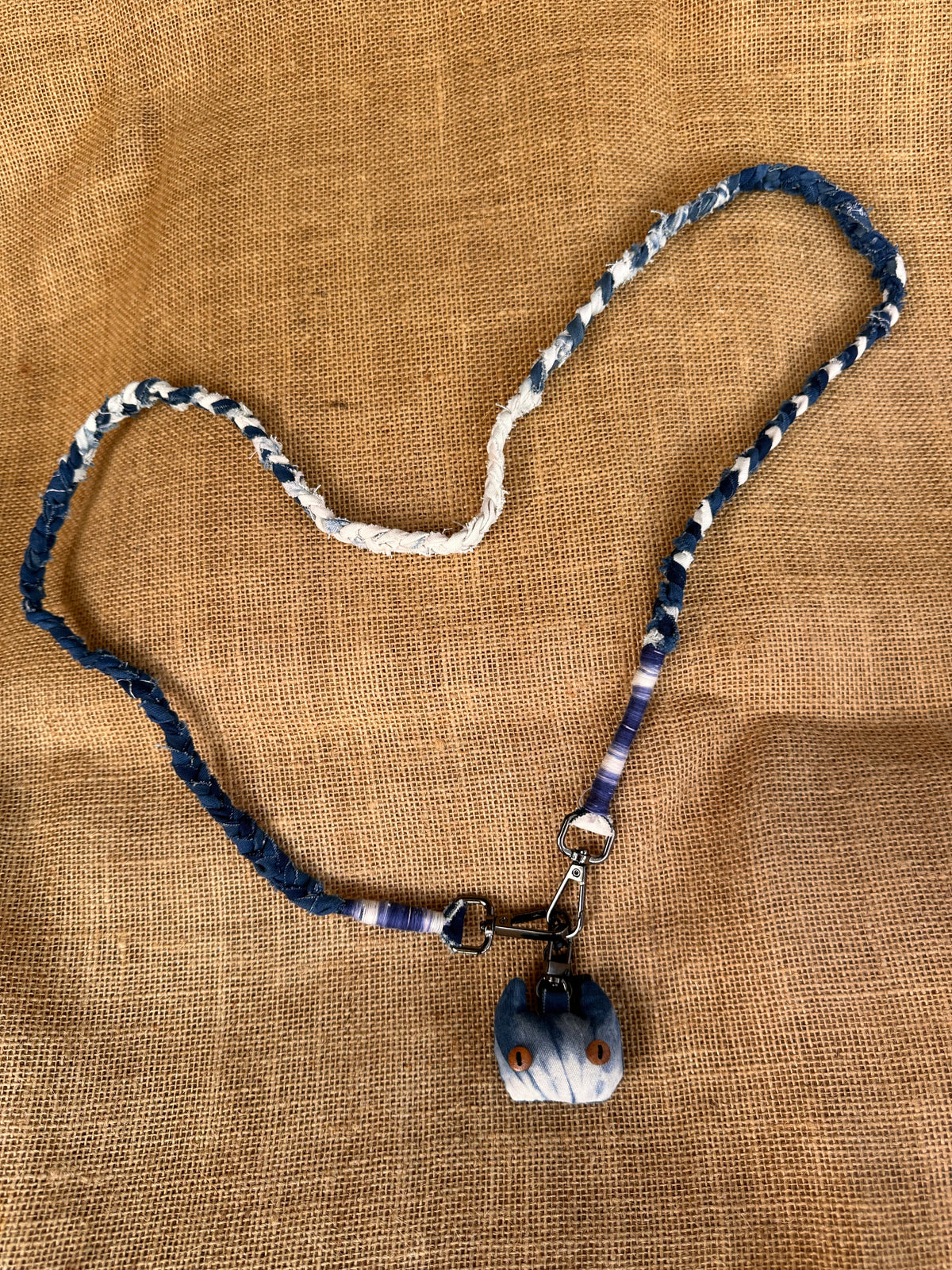 Handmade Bag Charm | Indigo Batik Purse Charm | Fabric Keychain | Textile Bag Accessory | Gift for Her