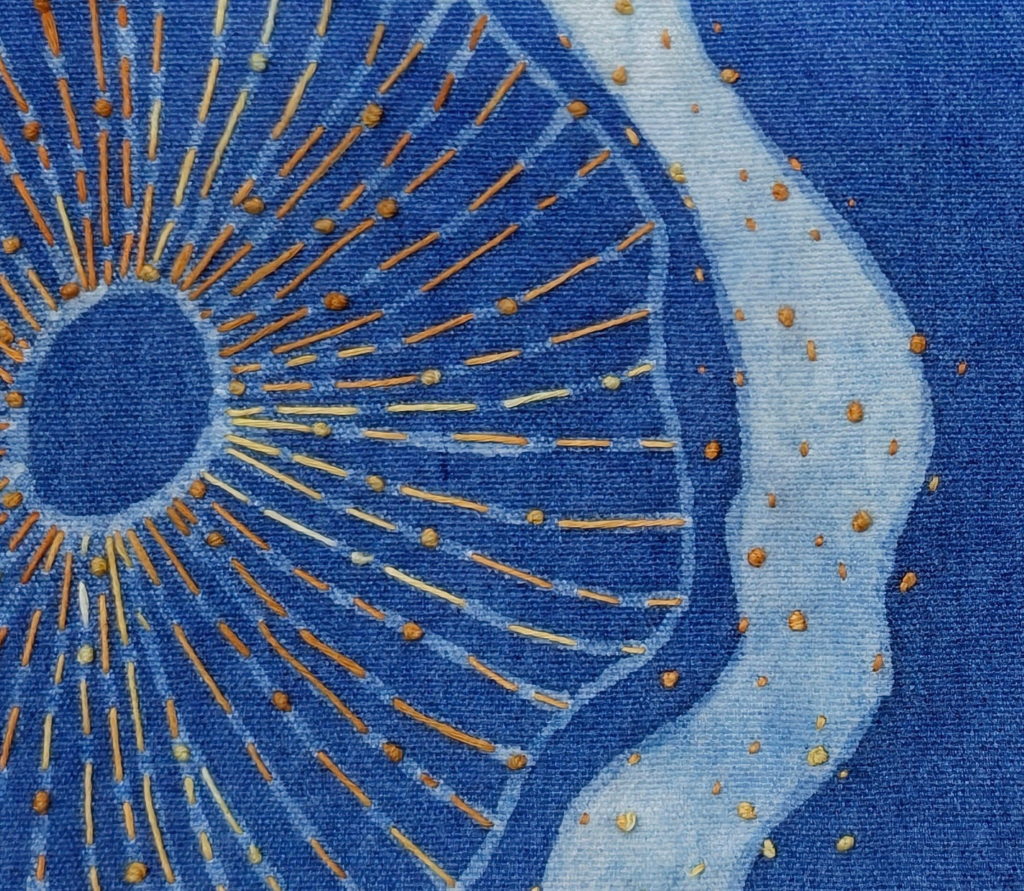 Hand Dyed Indigo Tote Bag, Embroidered Cotton Canvas Tote,  Lotus Leaf Canvas Tote Bag, Blue Shibori Bag, Hand-dyed Everyday Book Tote#BA10D