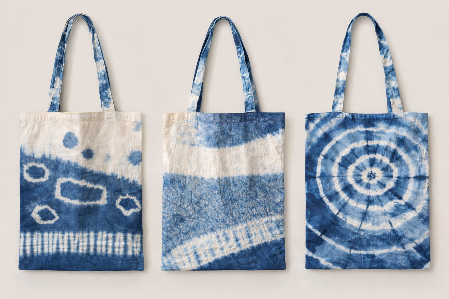BA-01: One-of-a-Kind Hand-Dyed Batik Tote · 100% Pre-Washed Cotton