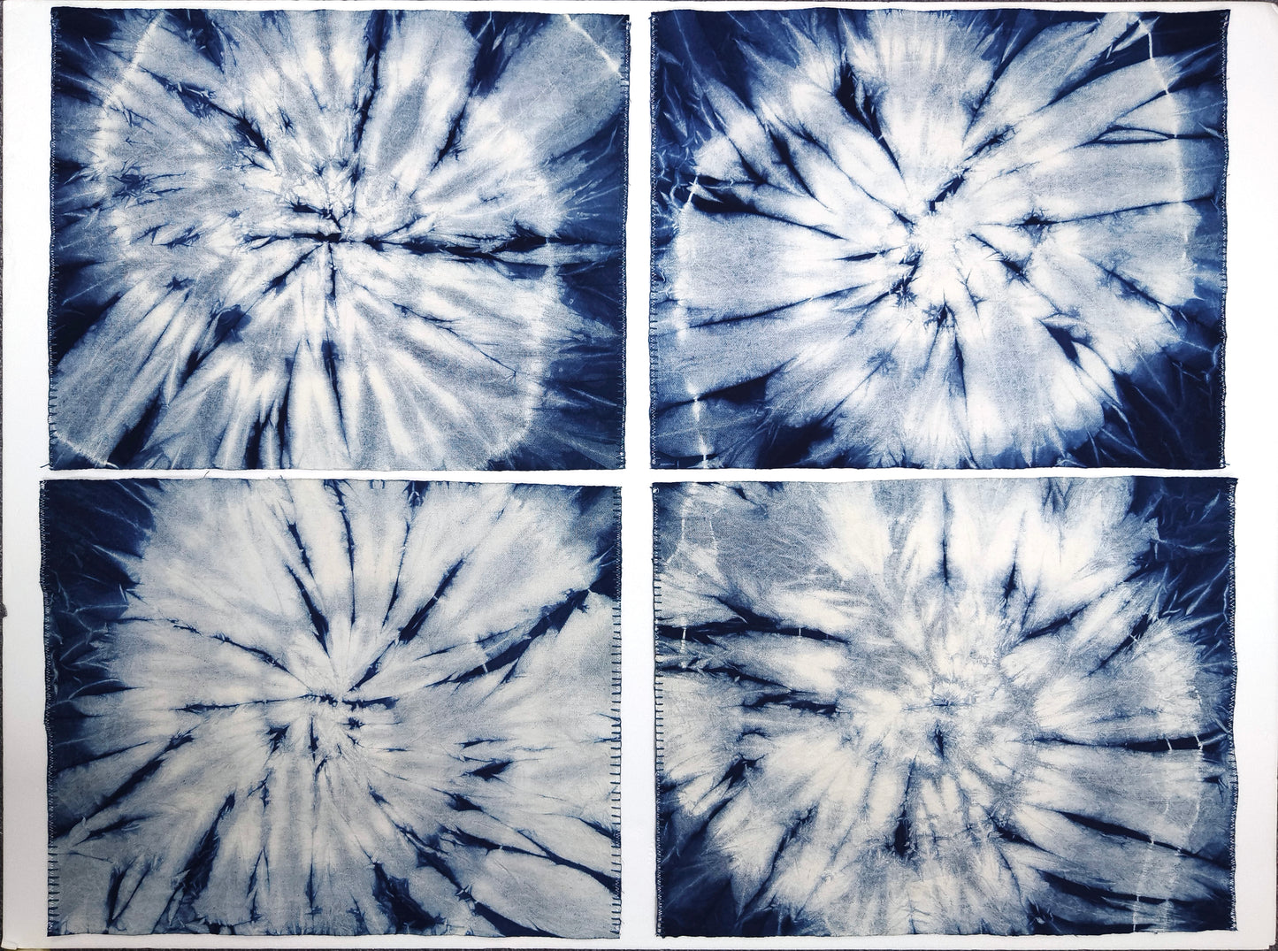 BA-19: All the Way Blossoms – Indigo Shibori Cotton Placemat