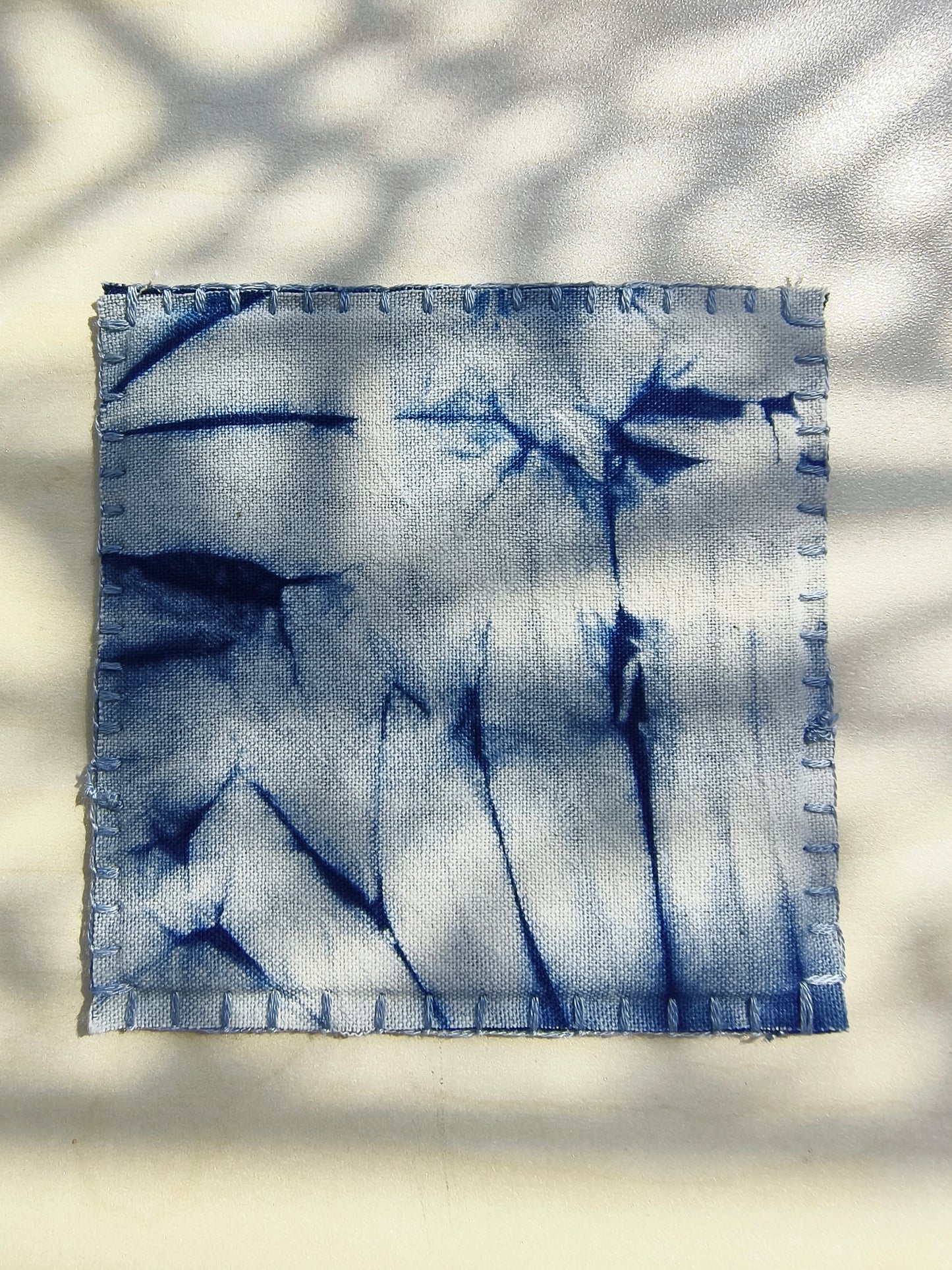 BA-13: Double-Sided Indigo Batik Art Coaster – Functional Craftsmanship