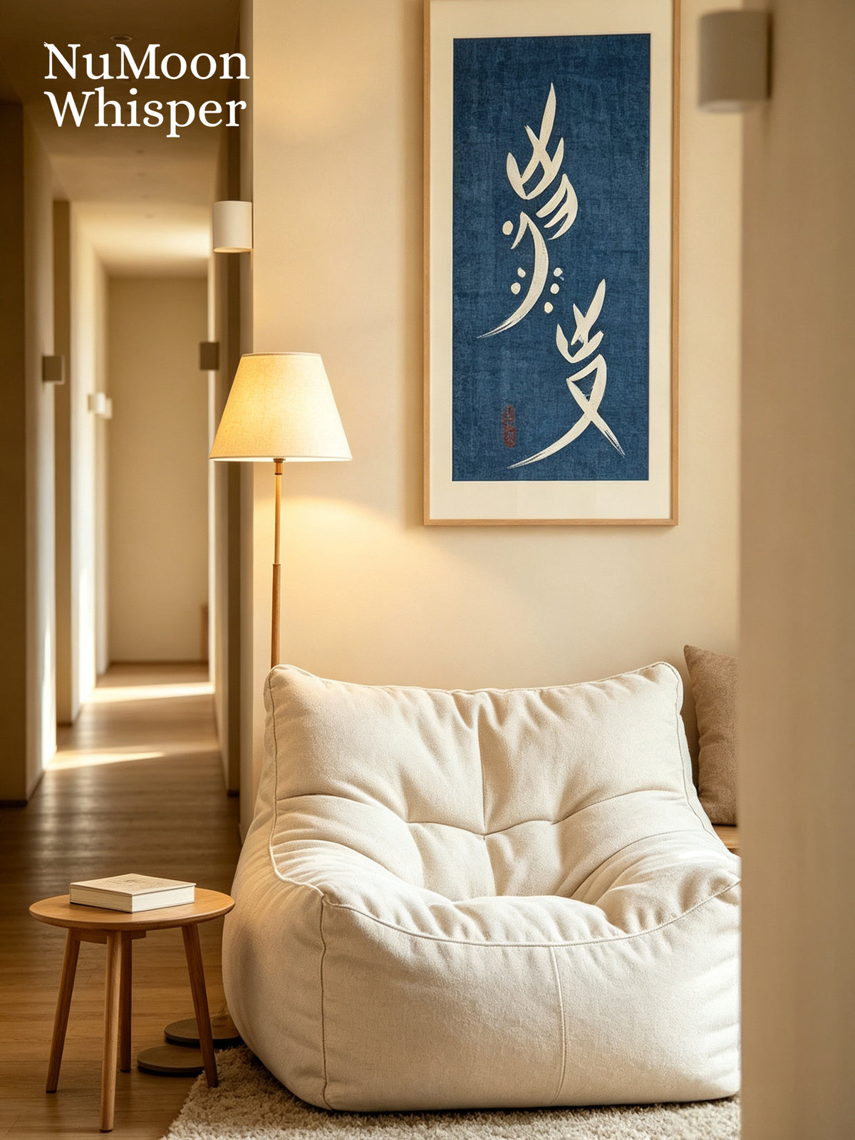 Nüshu Phoenix Wall Art, Handmade Indigo Batik Textile, Chinese Calligraphy Wall Hanging, Feminine Strength Decor