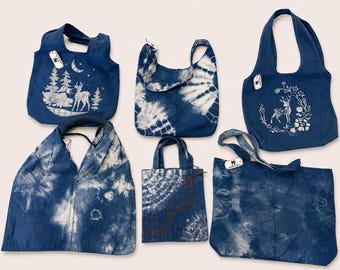 Handmade Indigo Batik Bag | Cotton Shoulder Bag Collection | Tie-Dye Tote Bag | Artisan Everyday Bag | Gift for Her